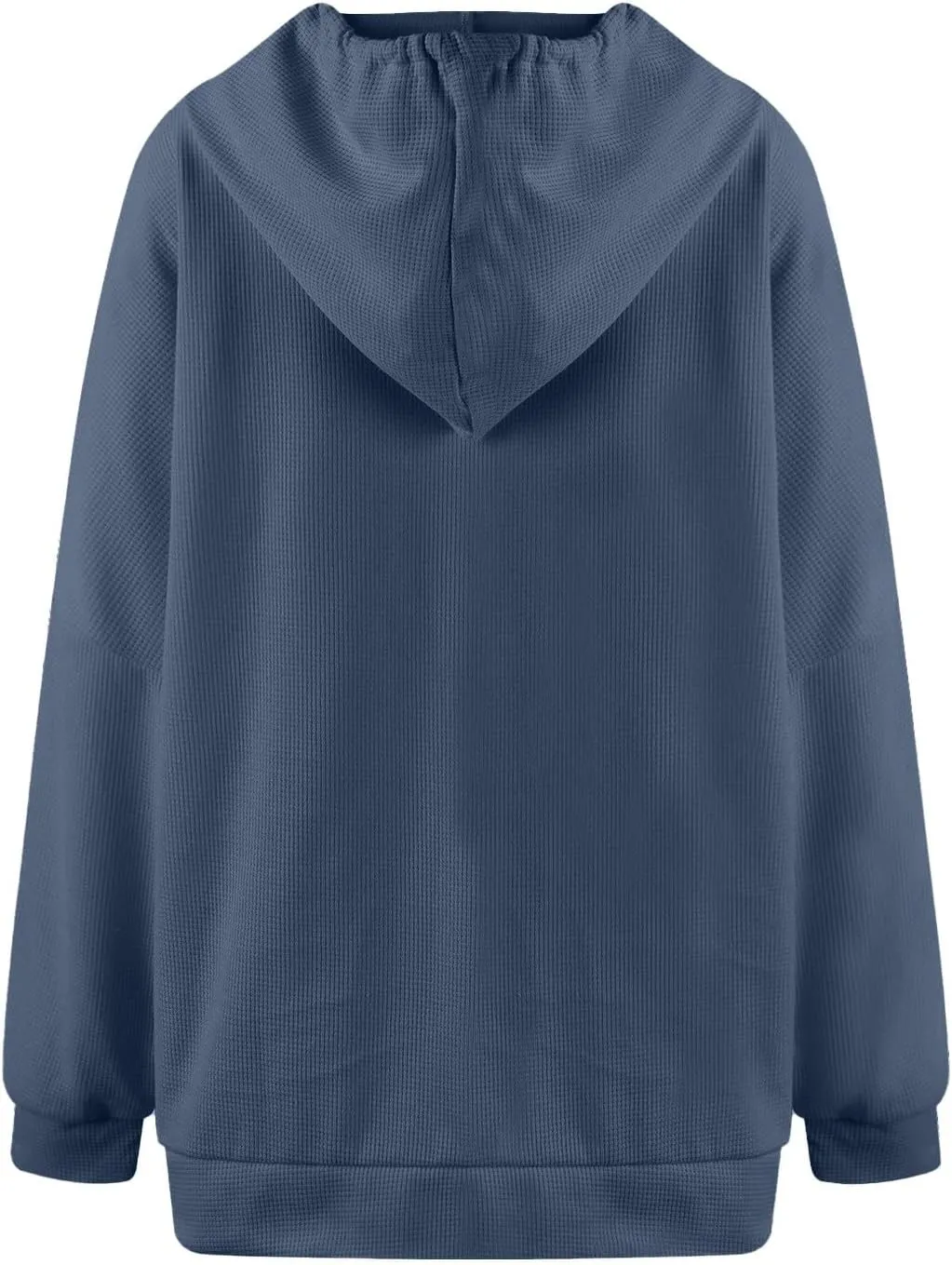 Oversized Hoodies for Women Waffle Knit Drawstring Hooded Sweatshirt with Pocket Casual Side Slit Pullover Sweaters