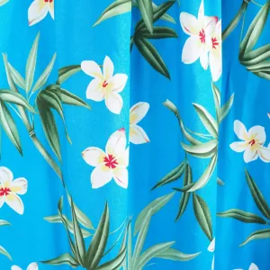 Pipiwai Blue Hawaiian Rayon Fabric by the Yard Pipiwai Blue Hawaiian Rayon Fabric by the Yard