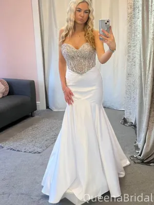 Popular White Sweetheart Mermaid Long Formal Gown to Impress,WGP1984