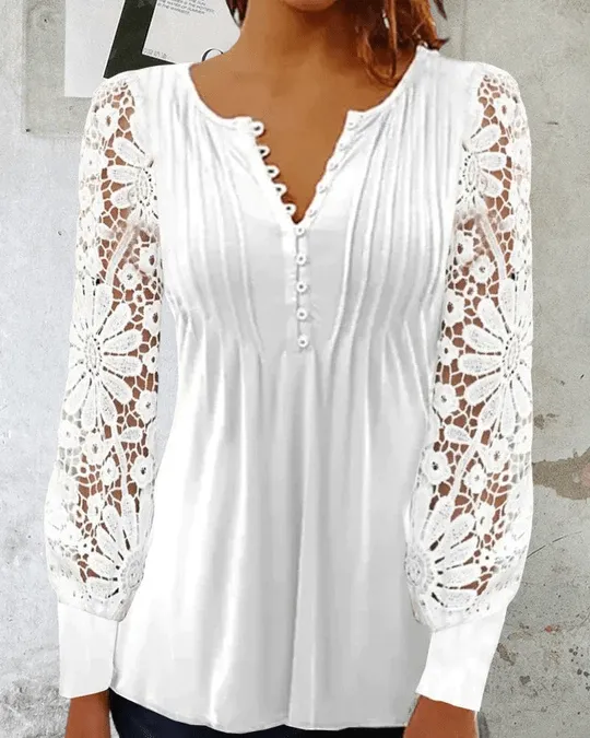 Ruby Witte Blouse - Comfortabel Katoen - Chic en Casual