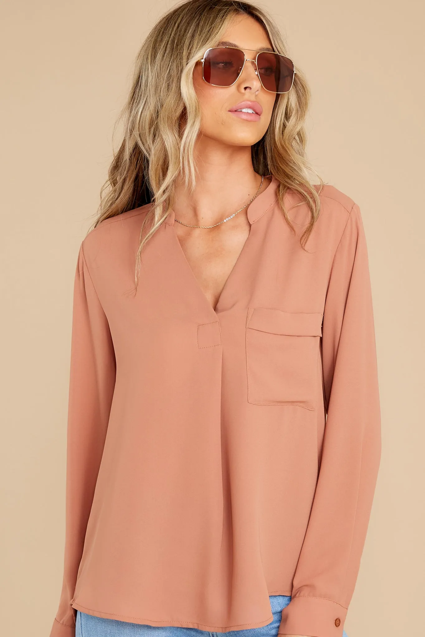 Savor The Luxuries Light Brown Top