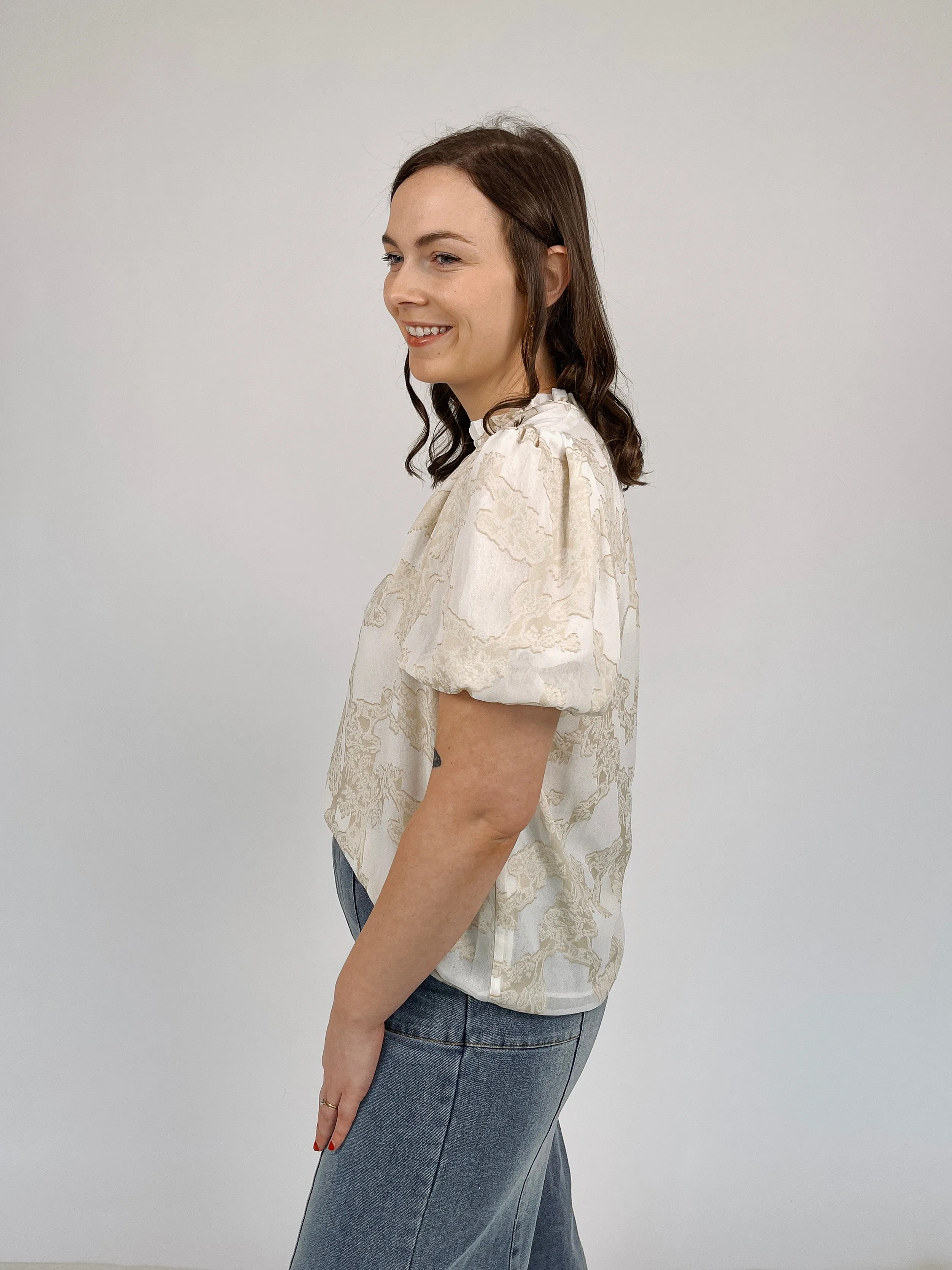 She's Timeless Ruffled Collar Blouse