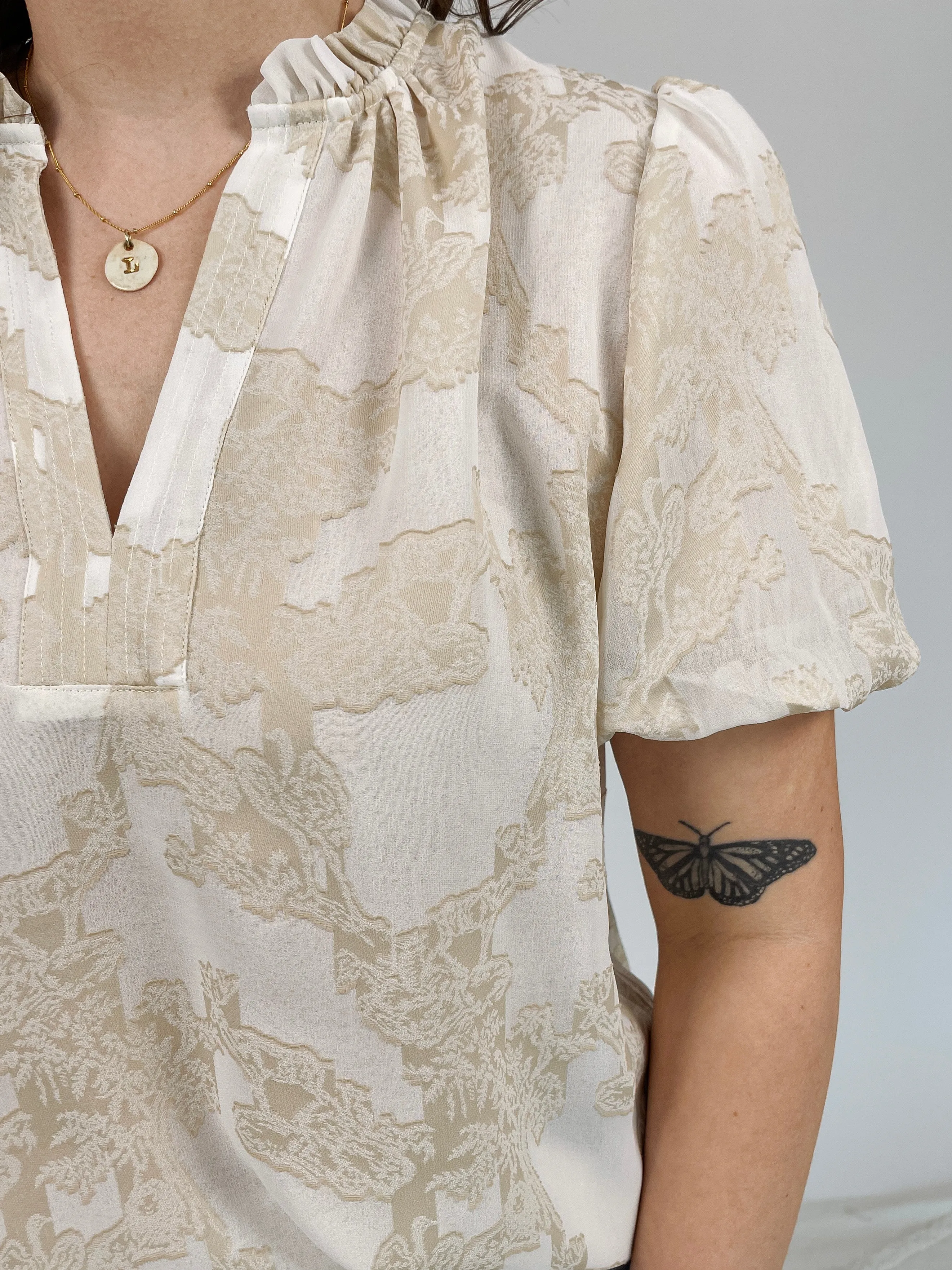 She's Timeless Ruffled Collar Blouse