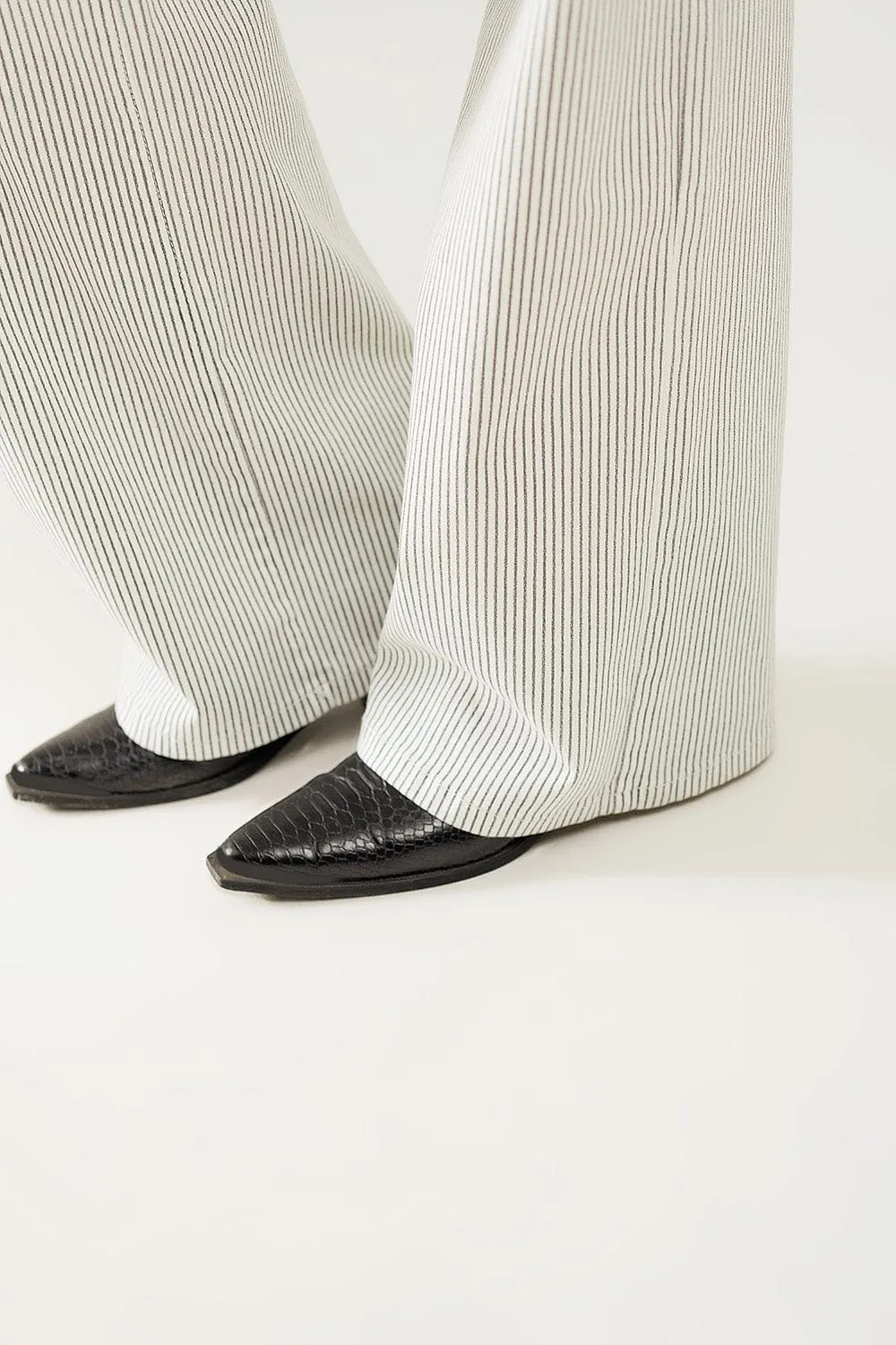 Striped Pants With A Straight Leg In A Stretch Fabric