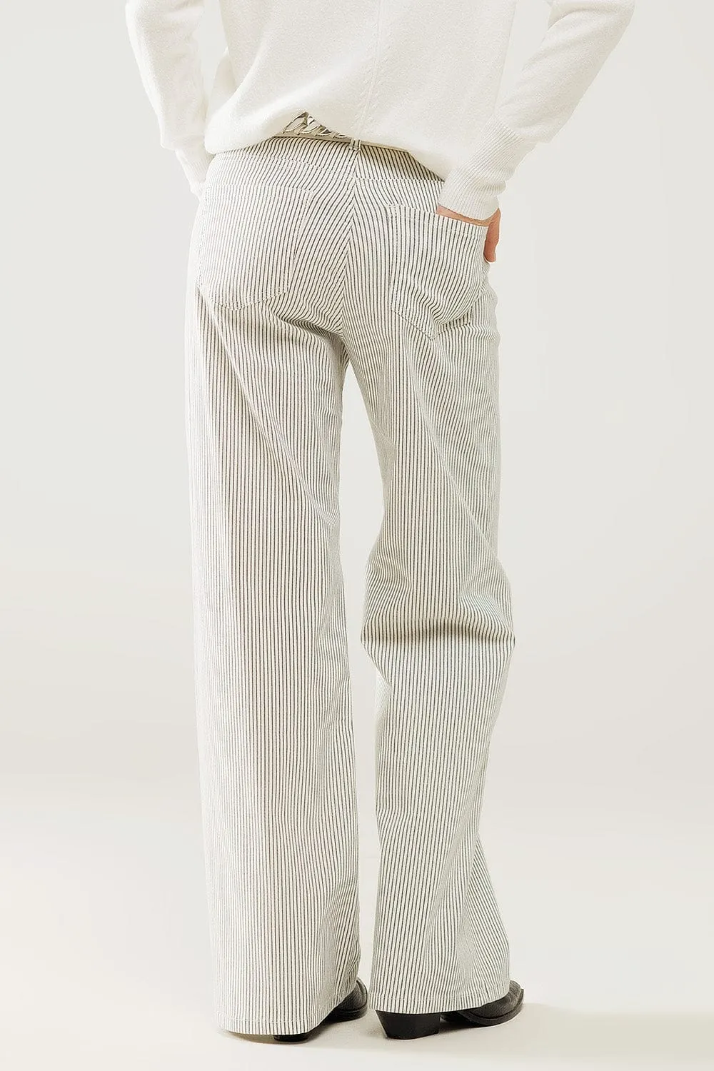 Striped Pants With A Straight Leg In A Stretch Fabric