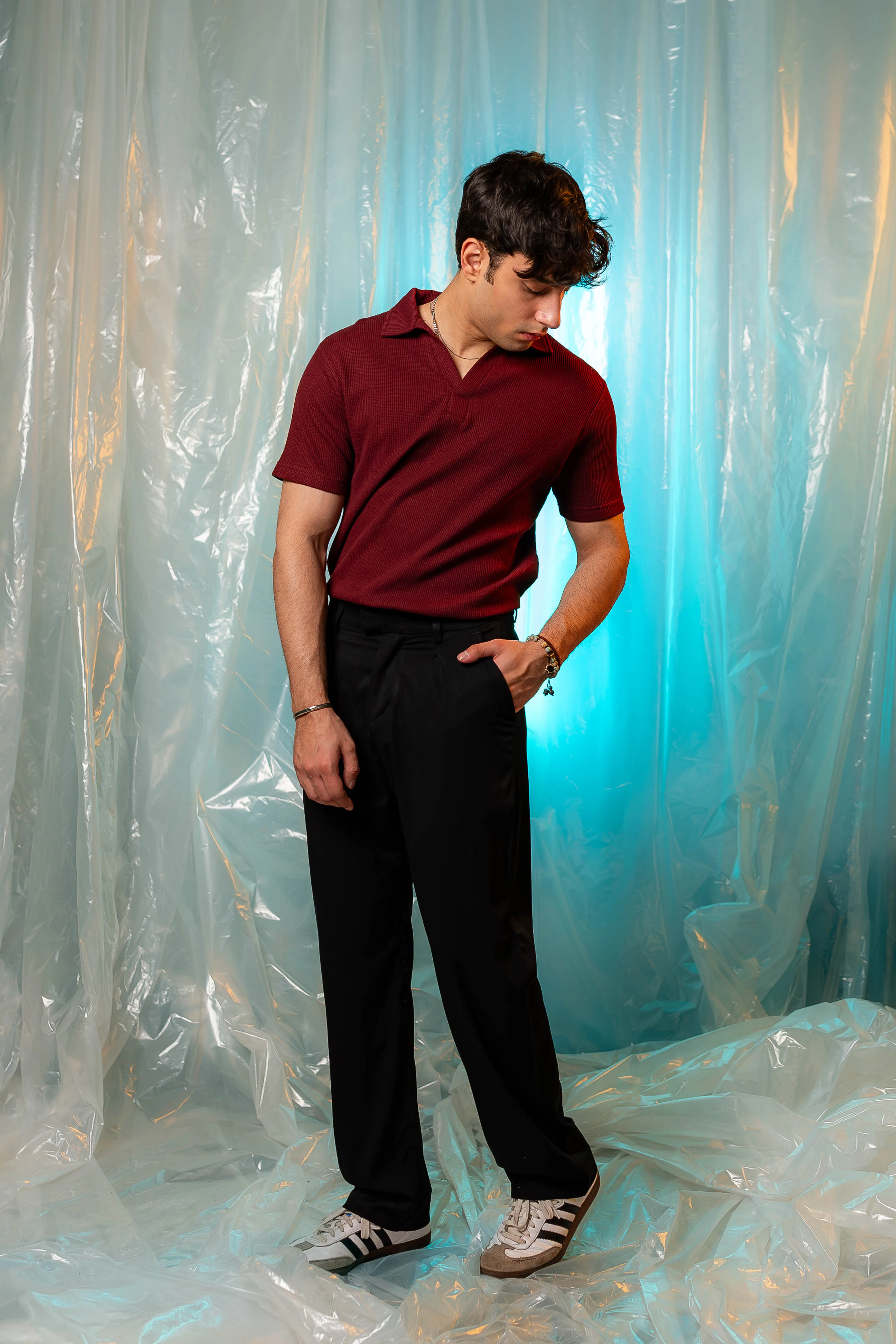 Tailored Pleated Pants in Black