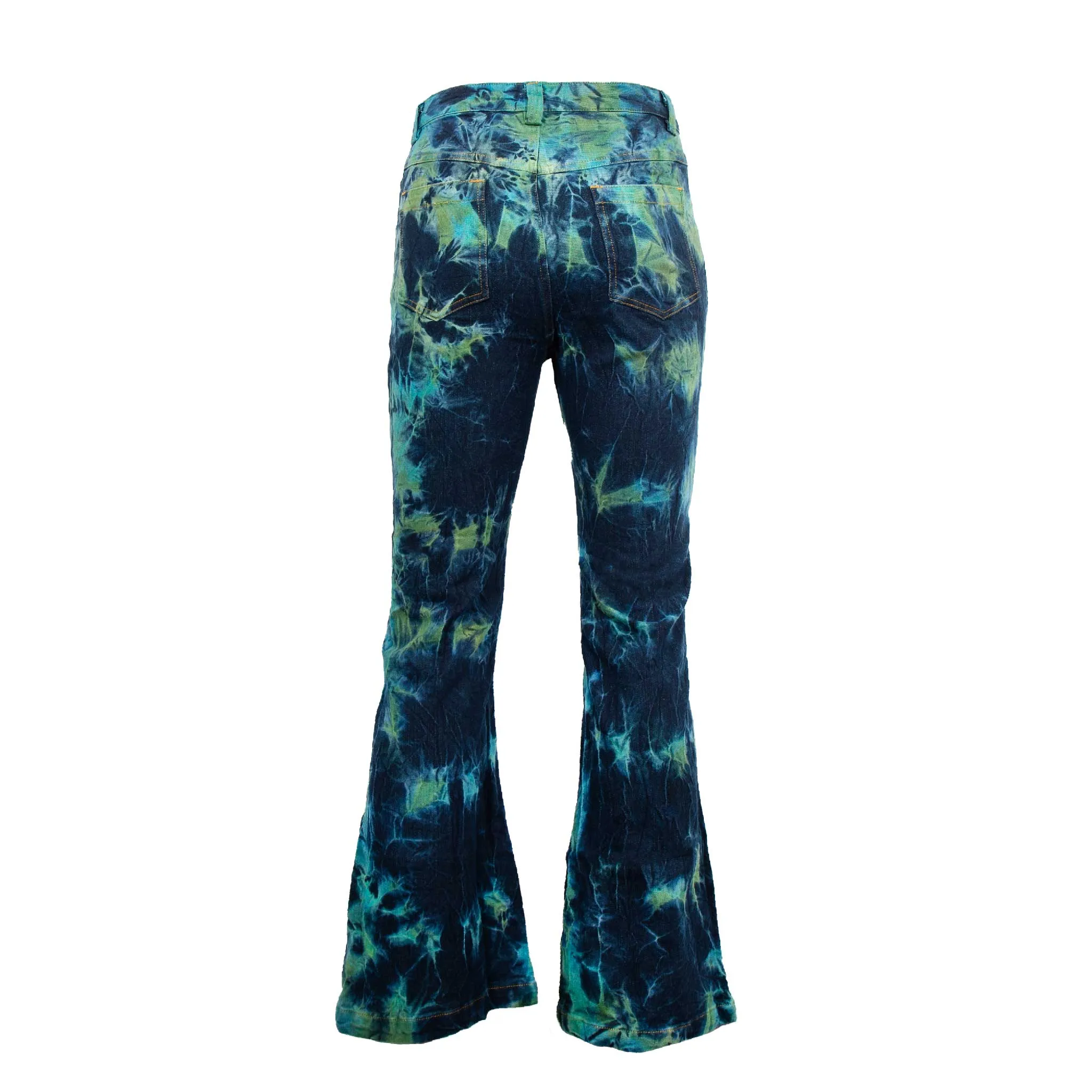 Tie Dye Stretch Denim Bell Jeans