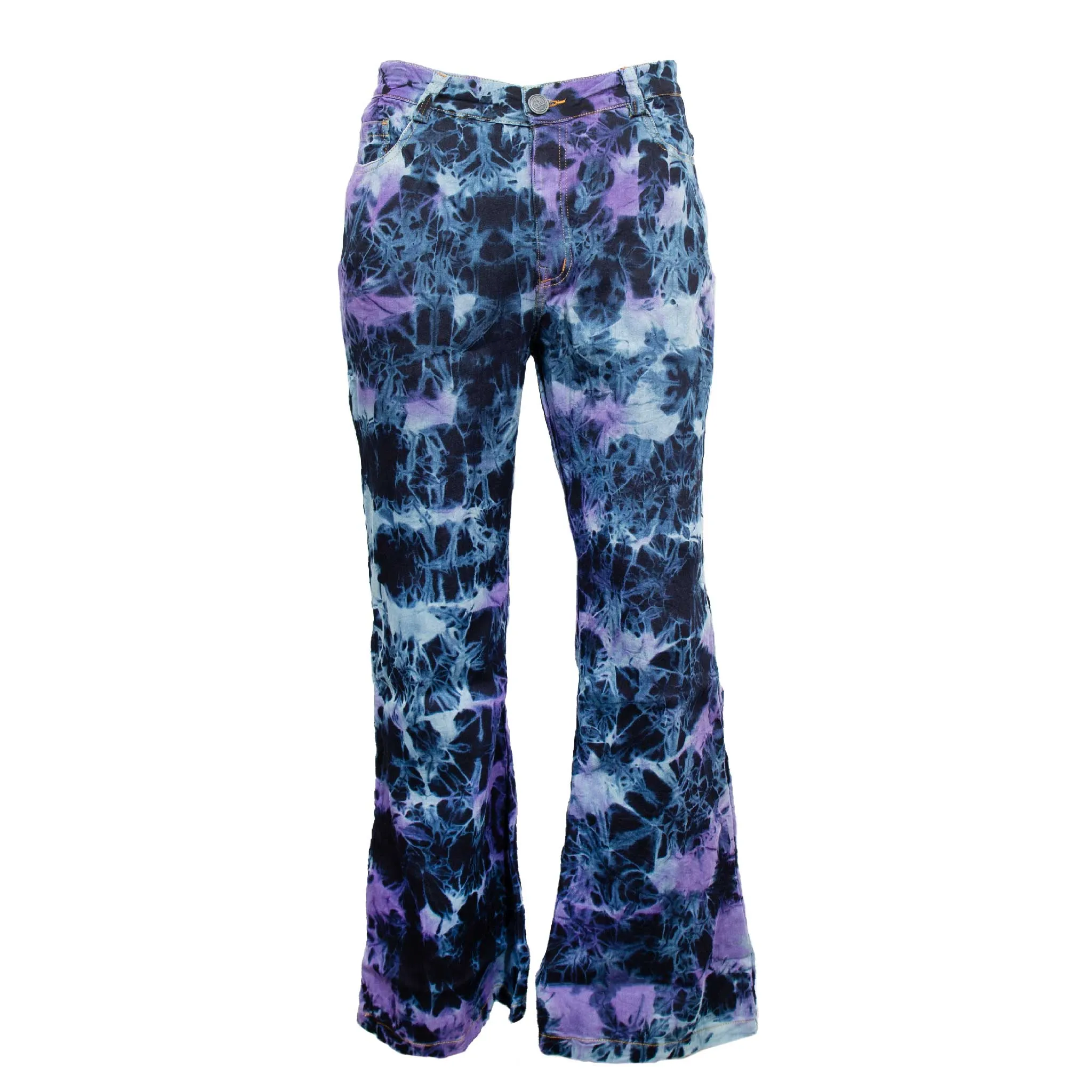 Tie Dye Stretch Denim Bell Jeans
