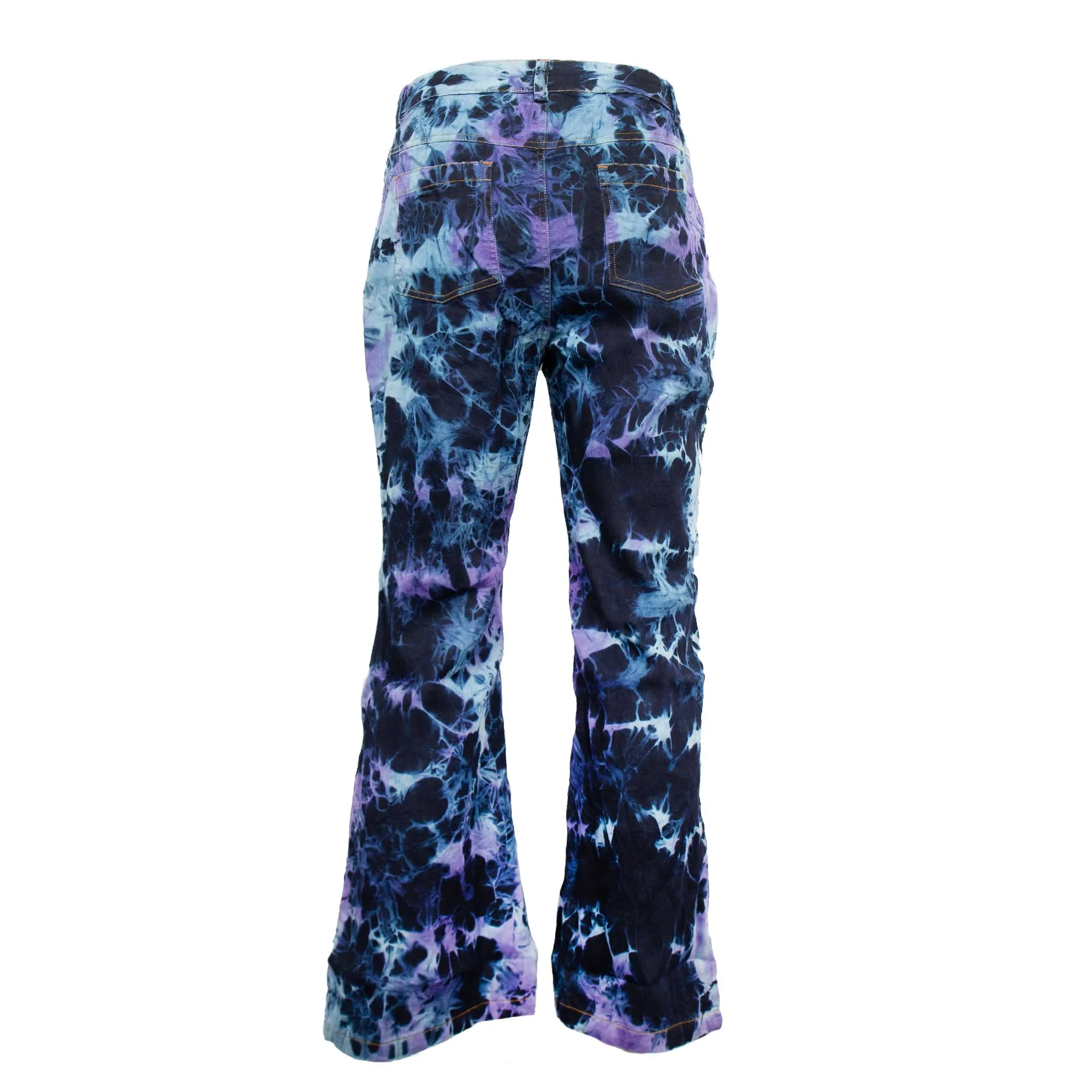 Tie Dye Stretch Denim Bell Jeans