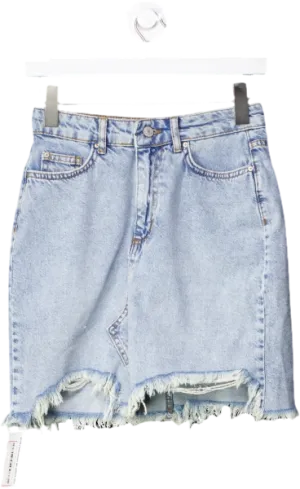 Trendyol Blue Frayed Hem Denim Mini Skirt UK 6 Trendyol Blue Frayed Hem Denim Mini Skirt UK 6