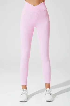 V Waist Ribbed Legging - Gilly Pink