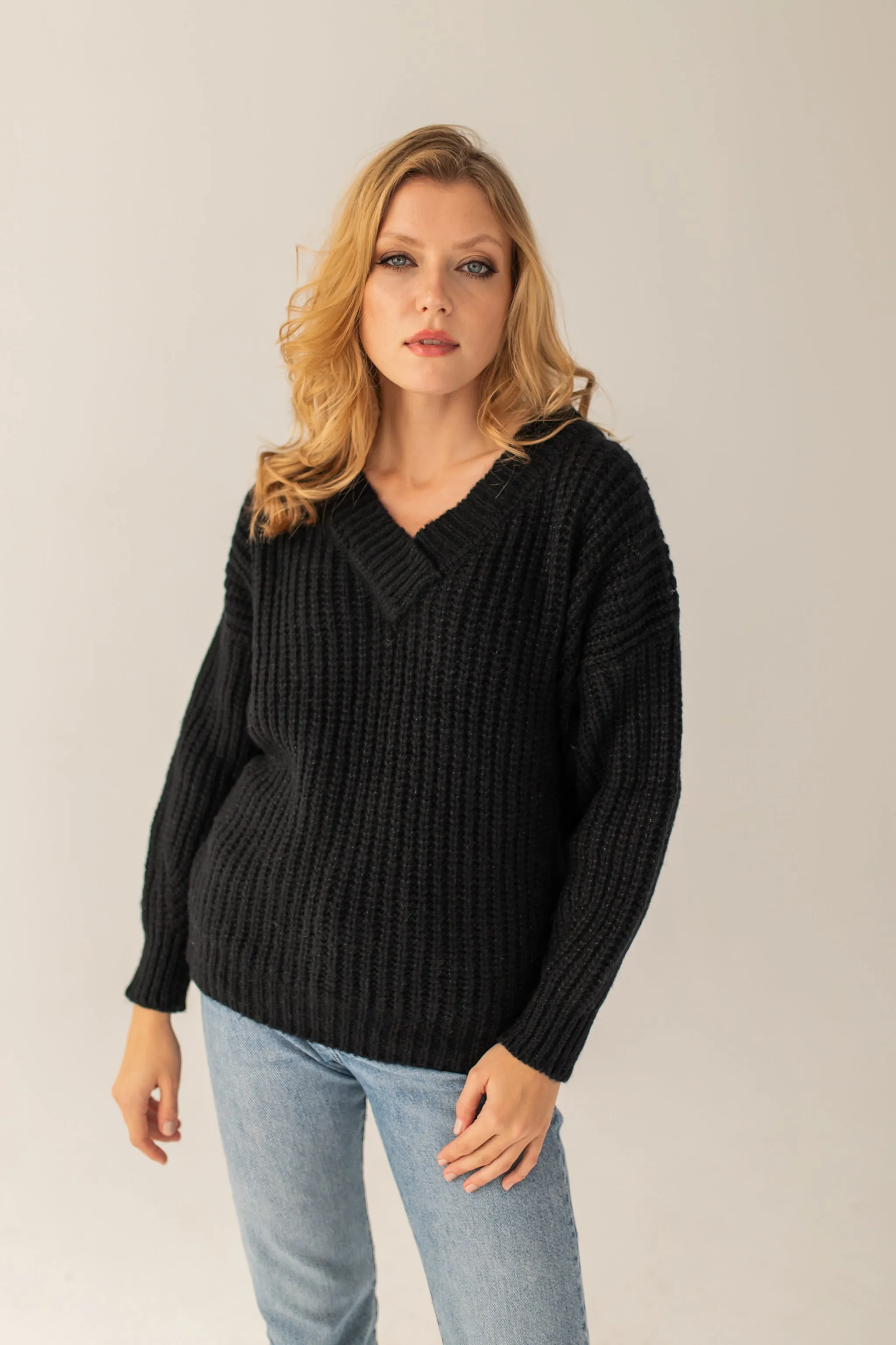 Victoria Merino Wool Sweater - Black