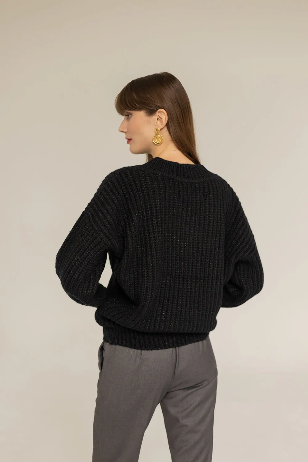 Victoria Merino Wool Sweater - Black