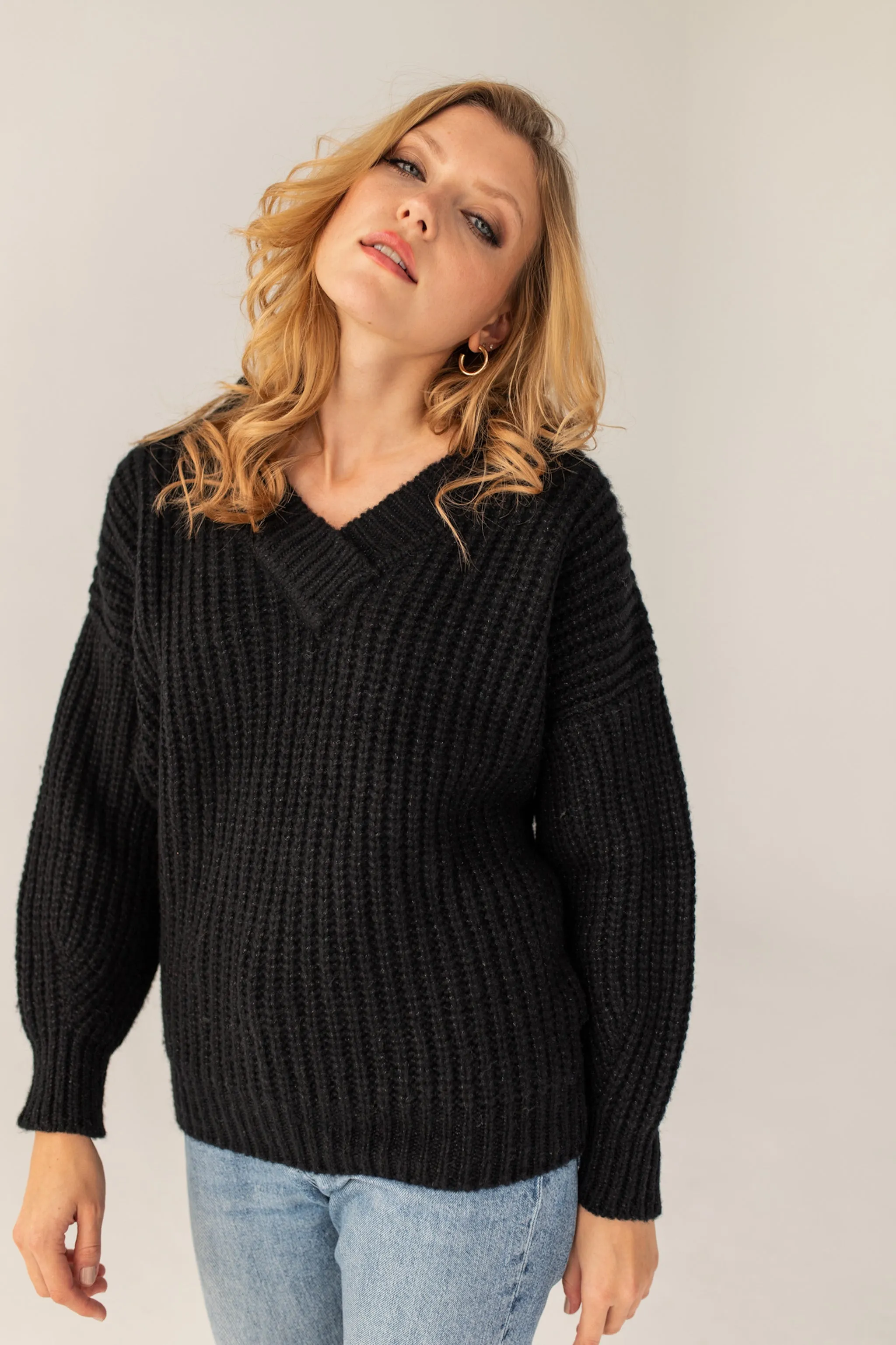 Victoria Merino Wool Sweater - Black