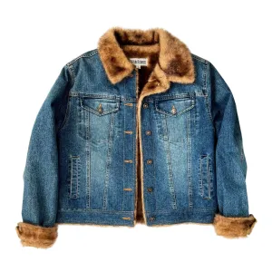 Vintage Faux Fur Denim Jacket (M)