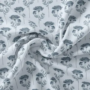 Winter Icy Flower Digital Printed Fabric  - Weightless