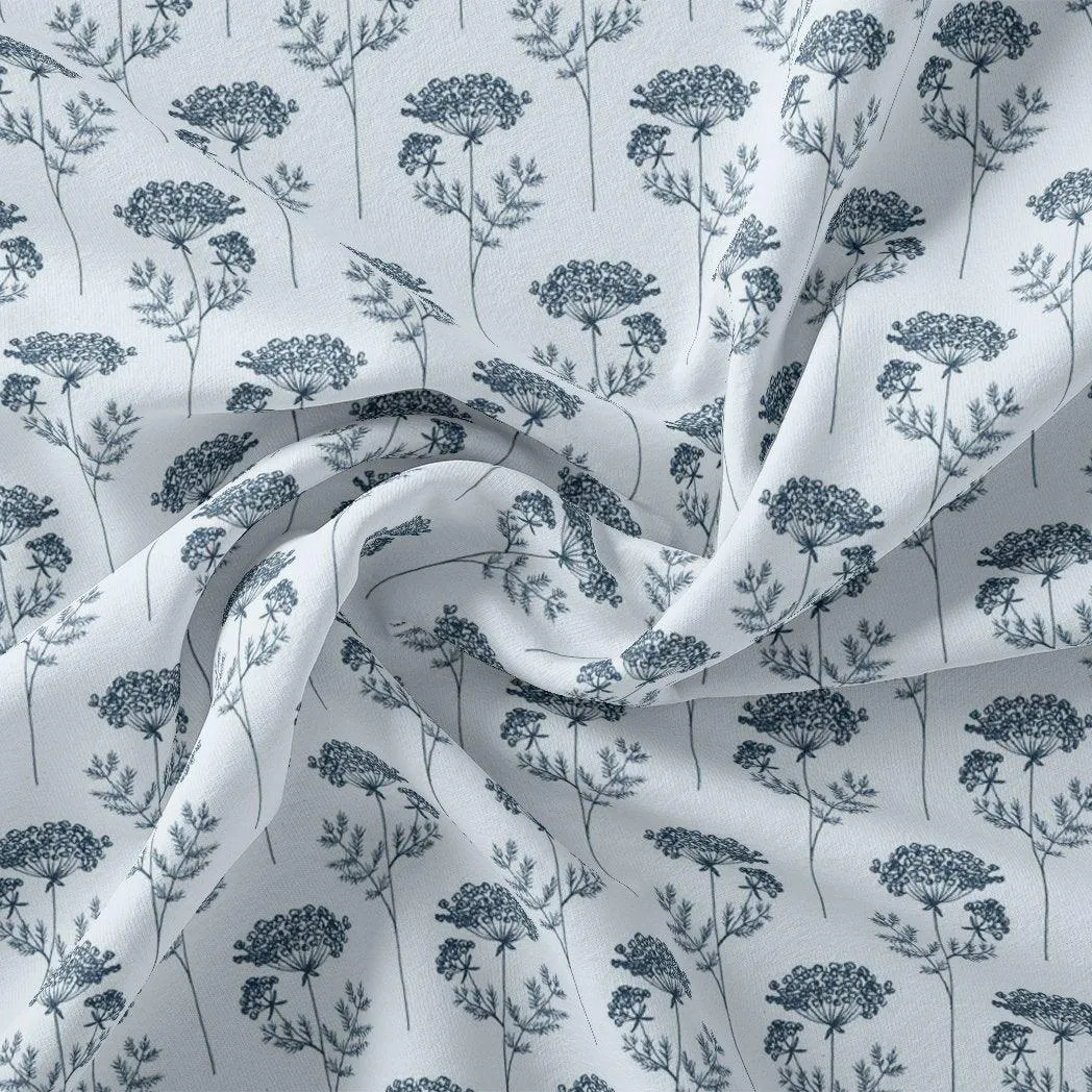 Winter Icy Flower Digital Printed Fabric  - Weightless