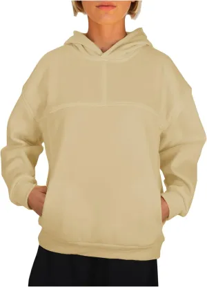 Women's 2024 Casual Hooded Sweatshirts Long Sleeve Solid Oversized Hoodies Loose Cozy Basic Fall Winter Pullover Tops