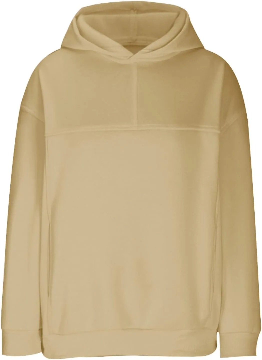 Women's 2024 Casual Hooded Sweatshirts Long Sleeve Solid Oversized Hoodies Loose Cozy Basic Fall Winter Pullover Tops