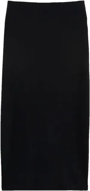 Women's Midi Skirts Elegant Solid High Waist Rear Slit Knitted Office Formal Skirt